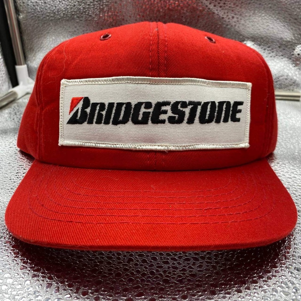 Bridgestone Trucker Hat Mens OSFA Red Patch Logo Snapback Baseball Cap